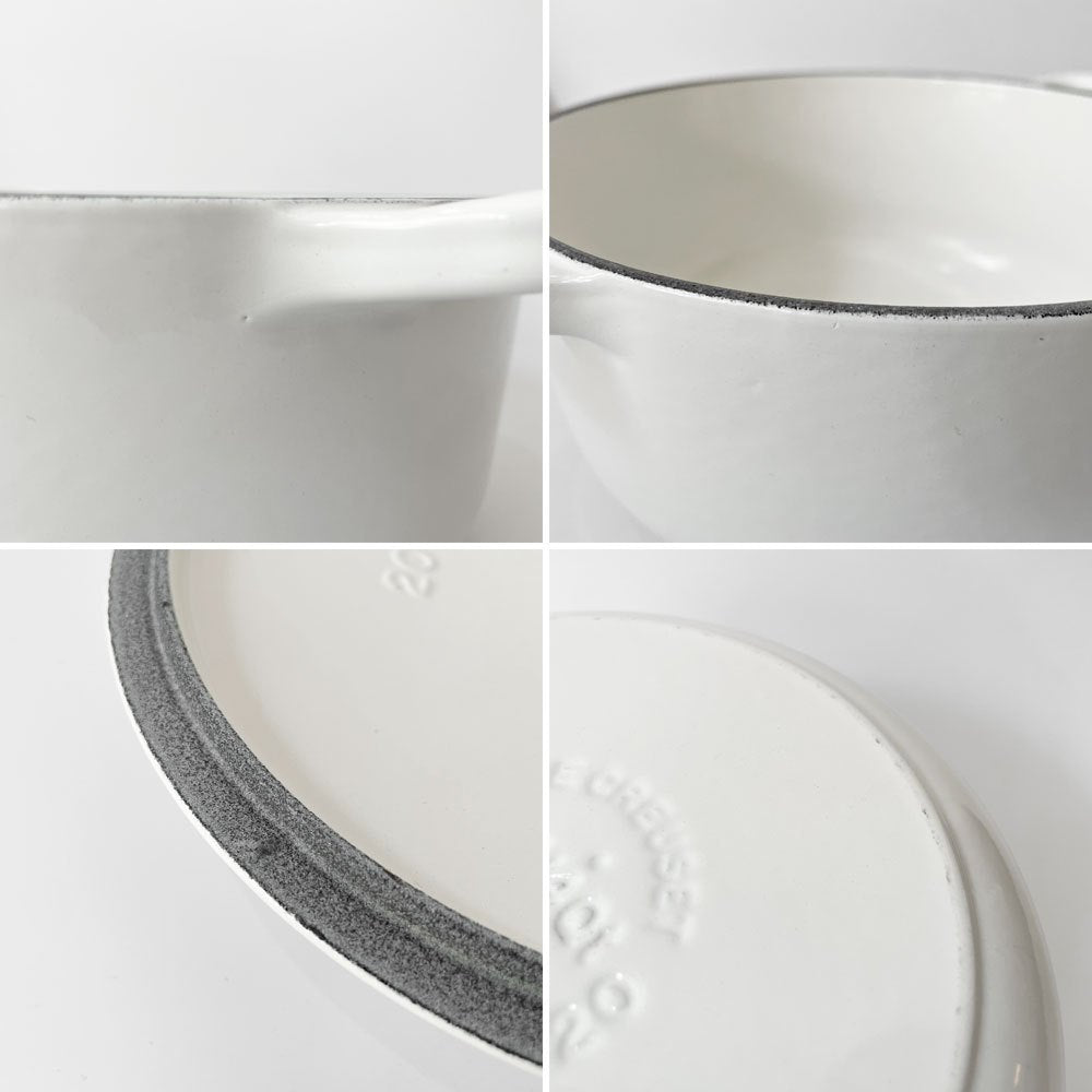 ルクルーゼ LE CREUSET ココットロンド 22cm ホワイト 両手鍋 鋳物 ★