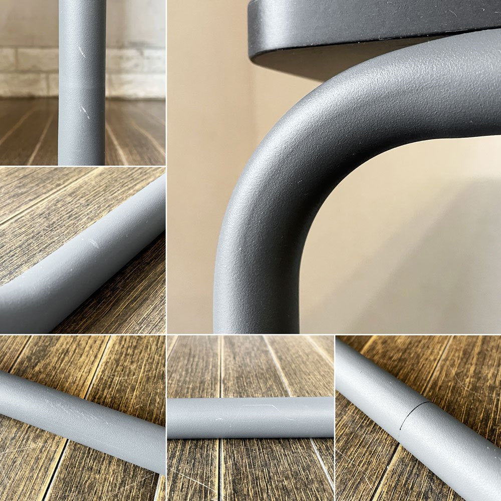 無印良品 MUJI ×トーネット THONET スチールパイプデスク Mサイズ ダークグレー MDFウレタン天板 スチール脚 W100cm 定価¥59,000- ◎