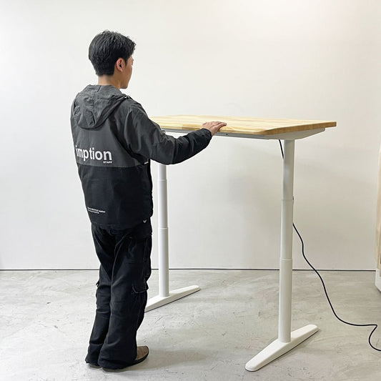 コフォ COFO コフォ デスク プレミアム COFO Desk Premium 電動式 昇降デスク ラバーウッド材 ナチュラル スチール脚 W120cm 定価¥85,999- ●