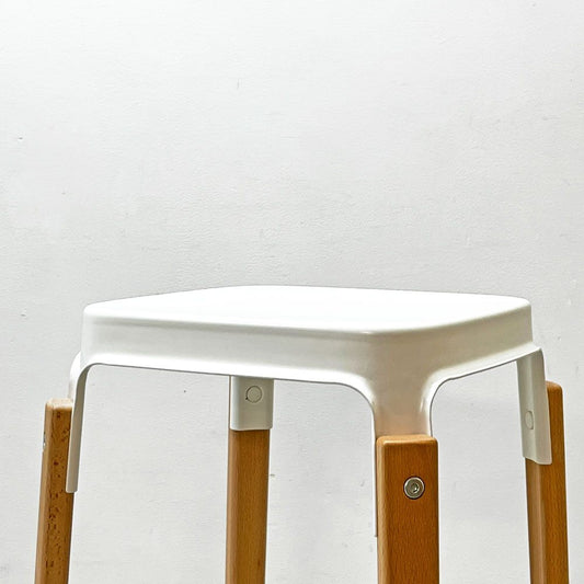 マジス MAGIS スティールウッドスツール Steelwood Stool ハイスツール カウンターチェア ホワイト × ビーチ H68cm ロナン&エルワン・ブルレック 定価¥86,900- ●