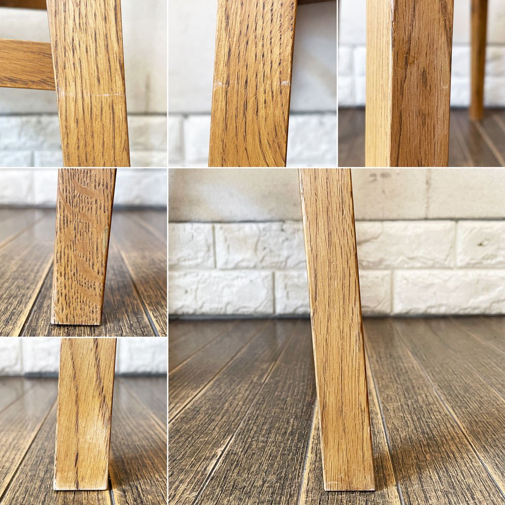トラックファニチャー TRUCK FURNITURE トーチチェア TORCH CHAIR ダイニングチェア オーク材 ファブリックシート NC生地 ライトブルー 新品張替済 定価¥66,550- B ◎