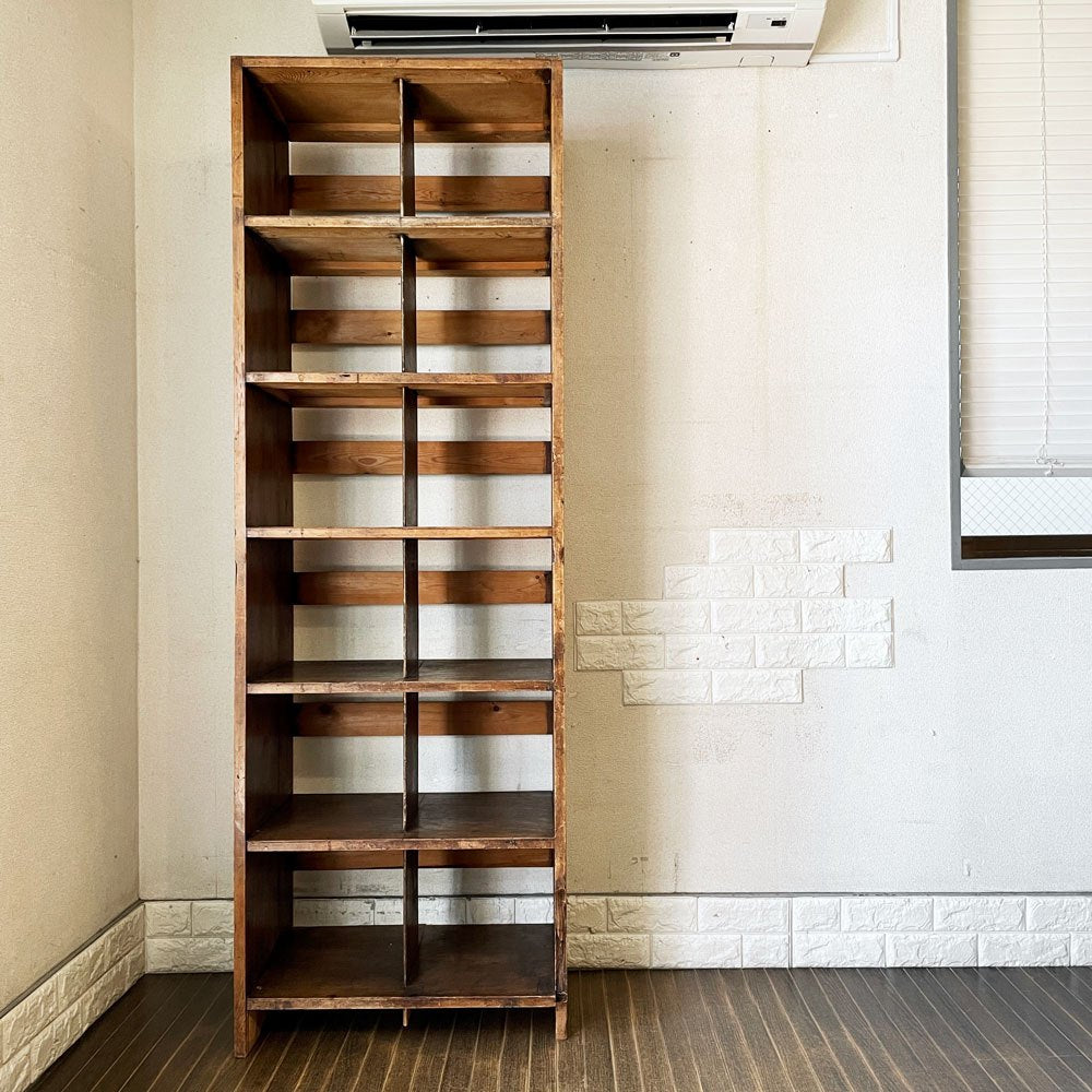 ビンテージ Vintage パイン材 マス目棚 6段 H183cm オープンシェルフ