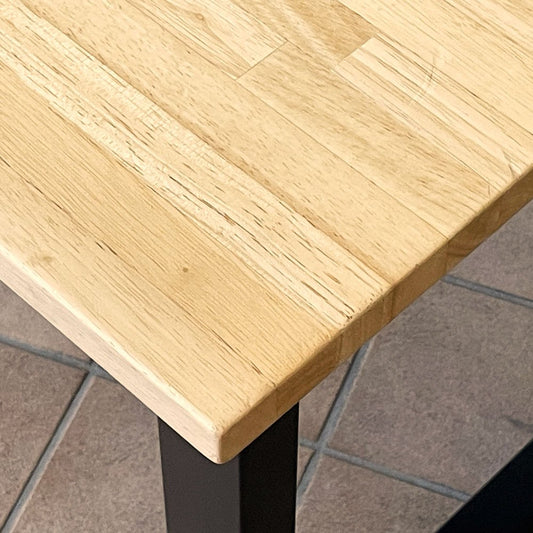 かなでもの KANADEMONO ザ・テーブル THE TABLE ダイニングテーブル デスク ラバーウッド無垢材 W180 x D80 cm スチール スクエアレッグ ブラック ◇