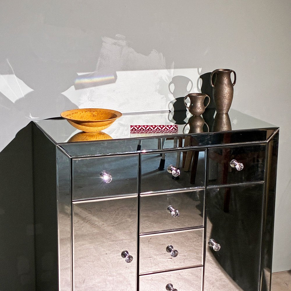 カレ KARE ラグジュアリー キャビネット サイドボード 2Doors 6Drawers ミラー張り ドイツ ◎