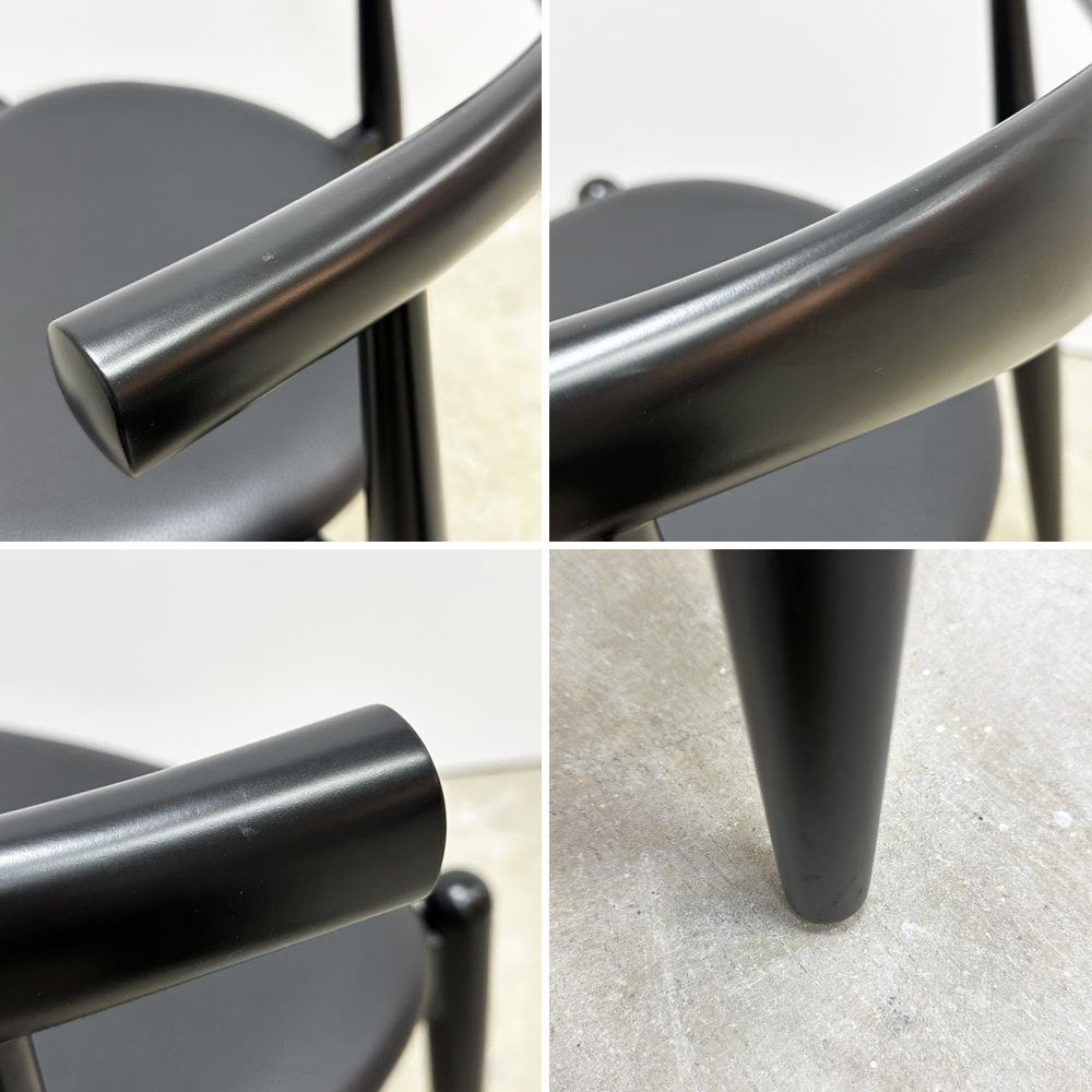 カールハンセン&サン Carl Hansen & Son CH20 エルボーチェア オールブラック ビーチ材 レザー ハンス・J・ウェグナー 美品 ●