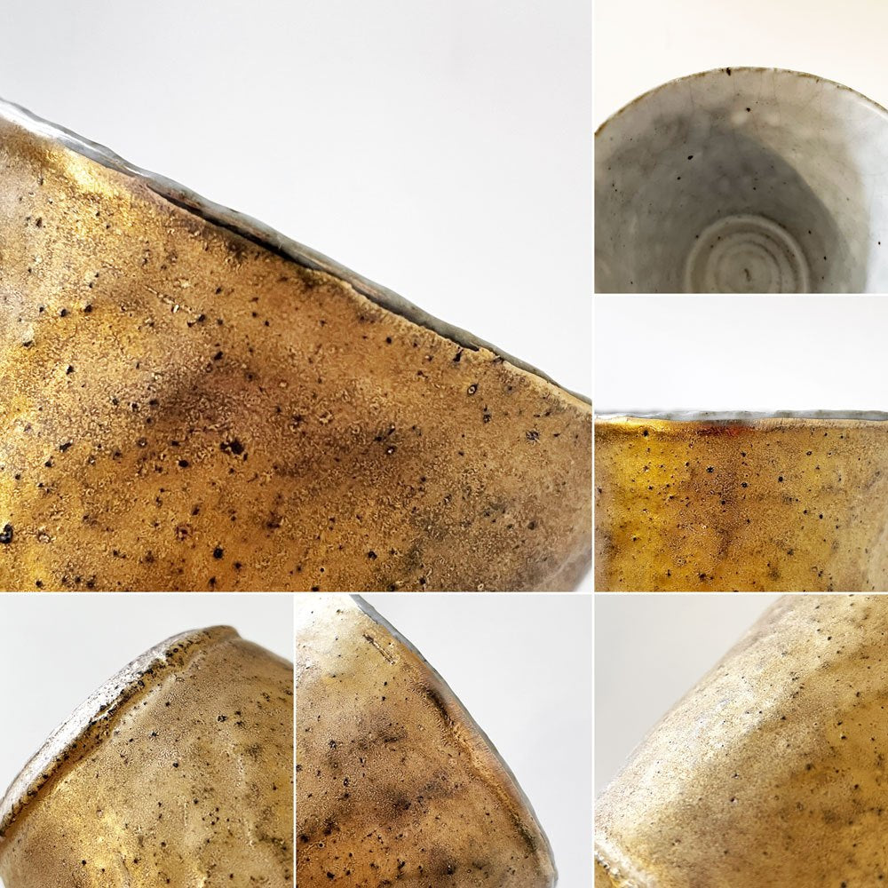 村上躍 Yaku Murakami 金彩 酒盃 フリーカップ 湯呑 そばちょこ Φ8×6.5cm 現代作家 ◎