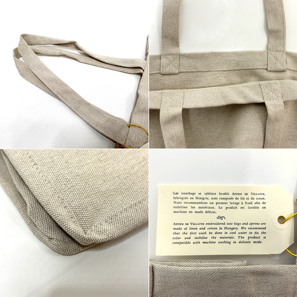 アスティエ・ド・ヴィラット Astier de Villatte Ecru ショッピングバッグ トートバッグ エコバッグ フランス 定価¥14,190- タグ付 未使用 ●