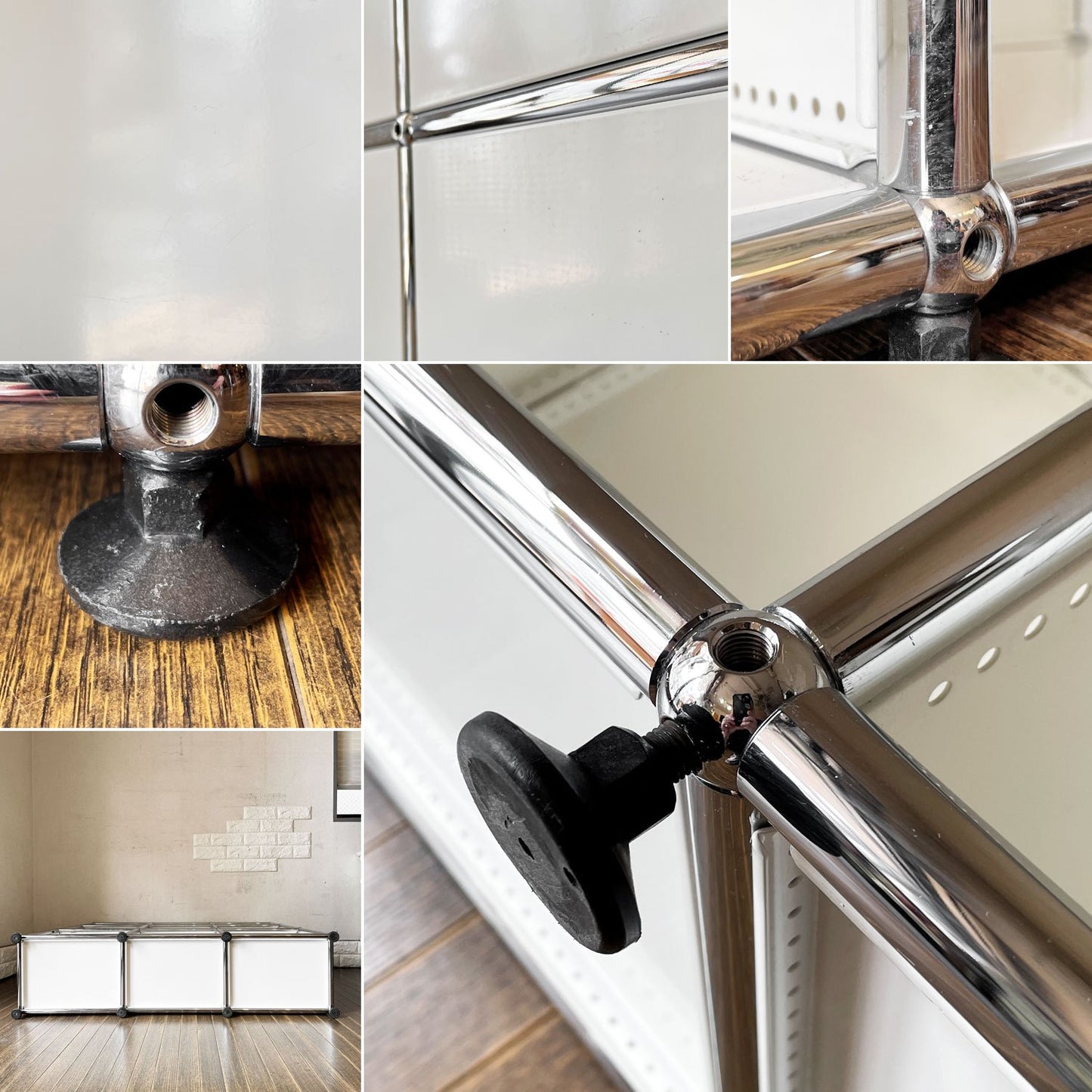 ユーエスエムハラー USM Haller モジュラーファニチャー ハラーシステム キャビネット オープンシェルフ 3列3段 W107cm ピュアホワイト スイス 合計定価¥346,435- ◎