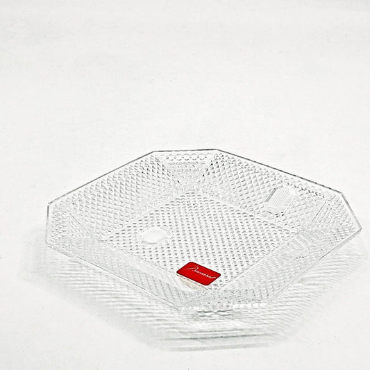 バカラ Baccarat パンピーユ Pampille スクエアプレート ジュエリートレイ 小皿 クリスタルガラス 廃番 箱付き ●