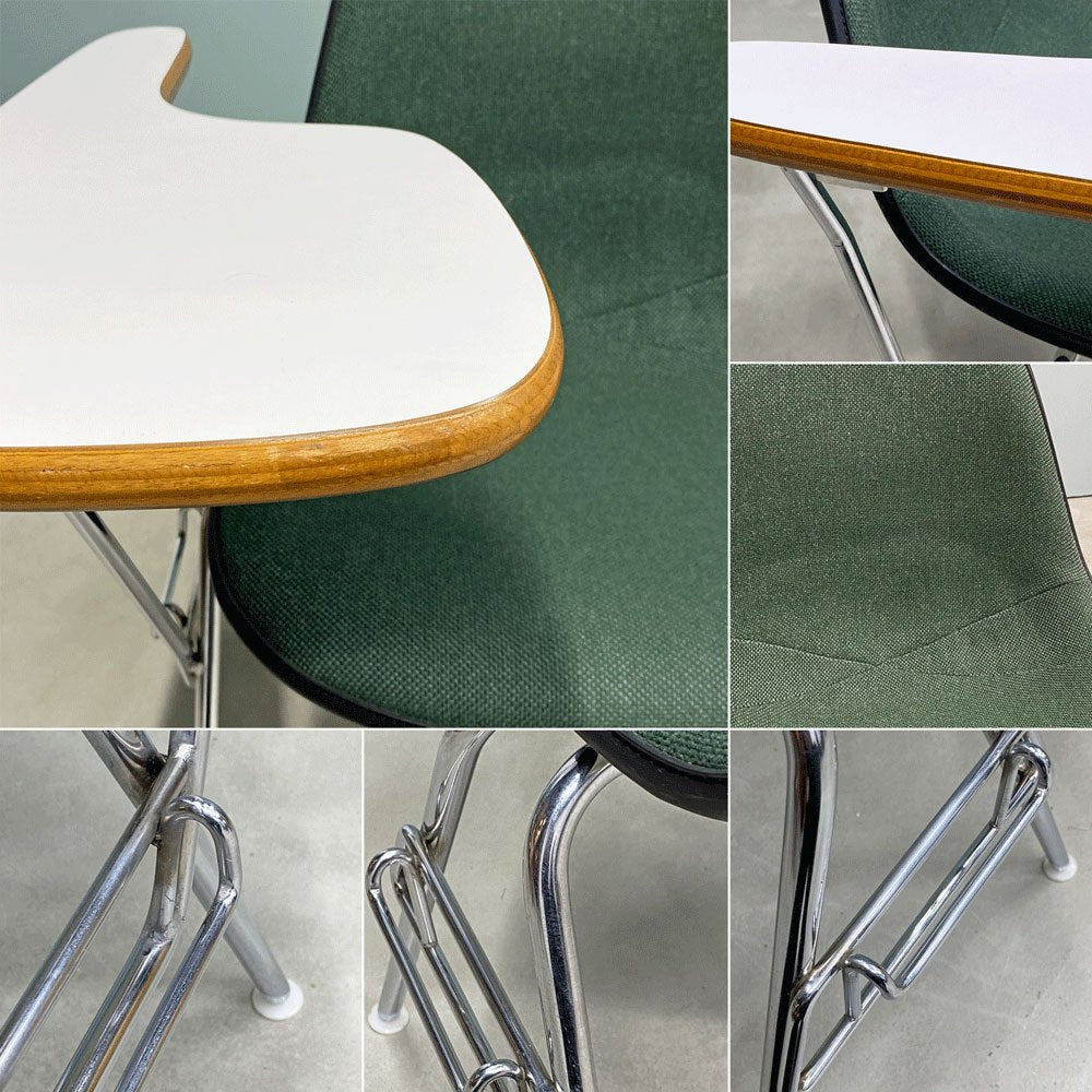 ハーマンミラー Herman Miller サイドシェルチェア セカンド 2nd ビンテージ アプホルスター スクールベース 肘掛けテーブル付 イームズ ミッドセンチュリー A ◎