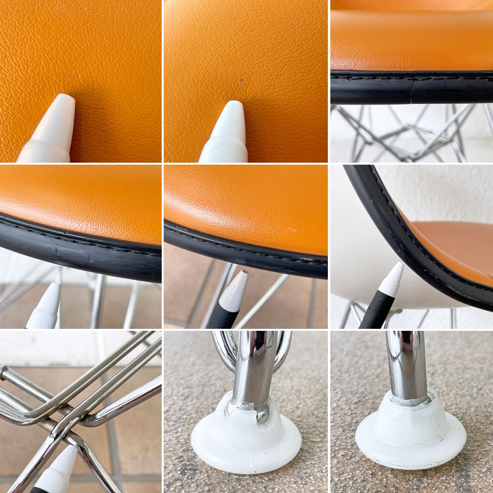 ハーマンミラー Herman Miller サイドシェルチェア セカンド 2nd FRP ナウガレザー ロータイプ エッフェルベース イームズ ビンテージ ◇