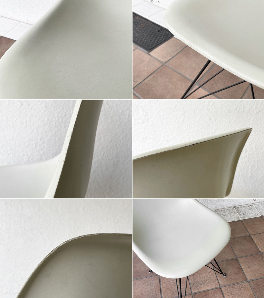 ハーマンミラー Herman Miller サイドシェルチェア 現行 FRP パーチメント エッフェルベース C&R イームズ ミッドセンチュリー ◇