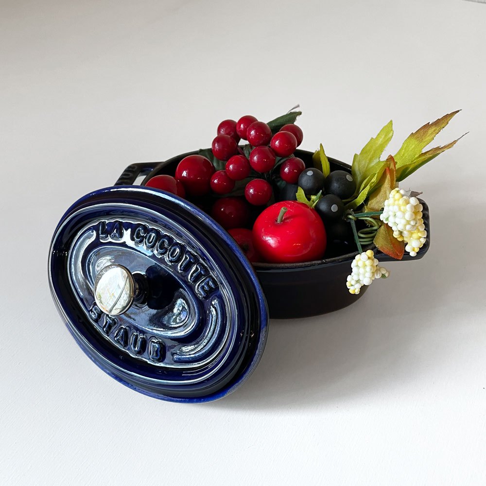 ストウブ STAUB ピコ・ココット オーバル グランブルー 10cm 鋳物 フランス 定価¥14,300- ◎