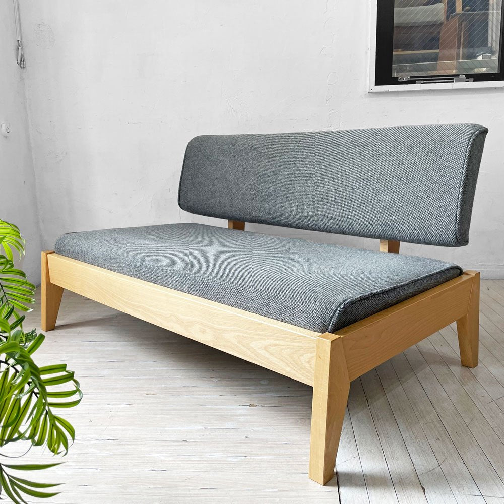 ランドスケーププロダクツ Landscape Products ローライド Low Ride 2pソファ 2人掛け ブナ無垢材 ファブリック グレー 定価¥220,000- ★