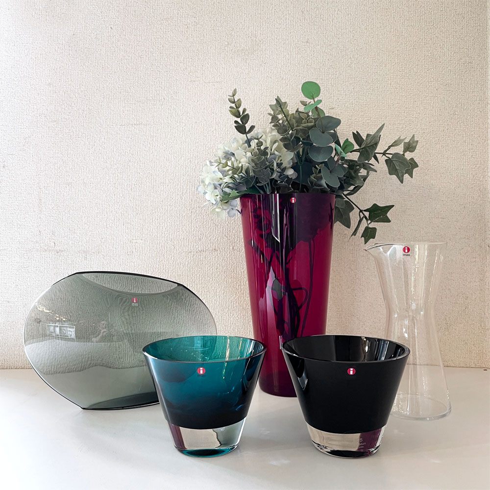 イッタラ iittala カルティオ Kartio カラフェ ガラスピッチャー クリア 950mm 箱付 カイ・フランク Kaj Franck フィンランド 定価¥17,600- ◎