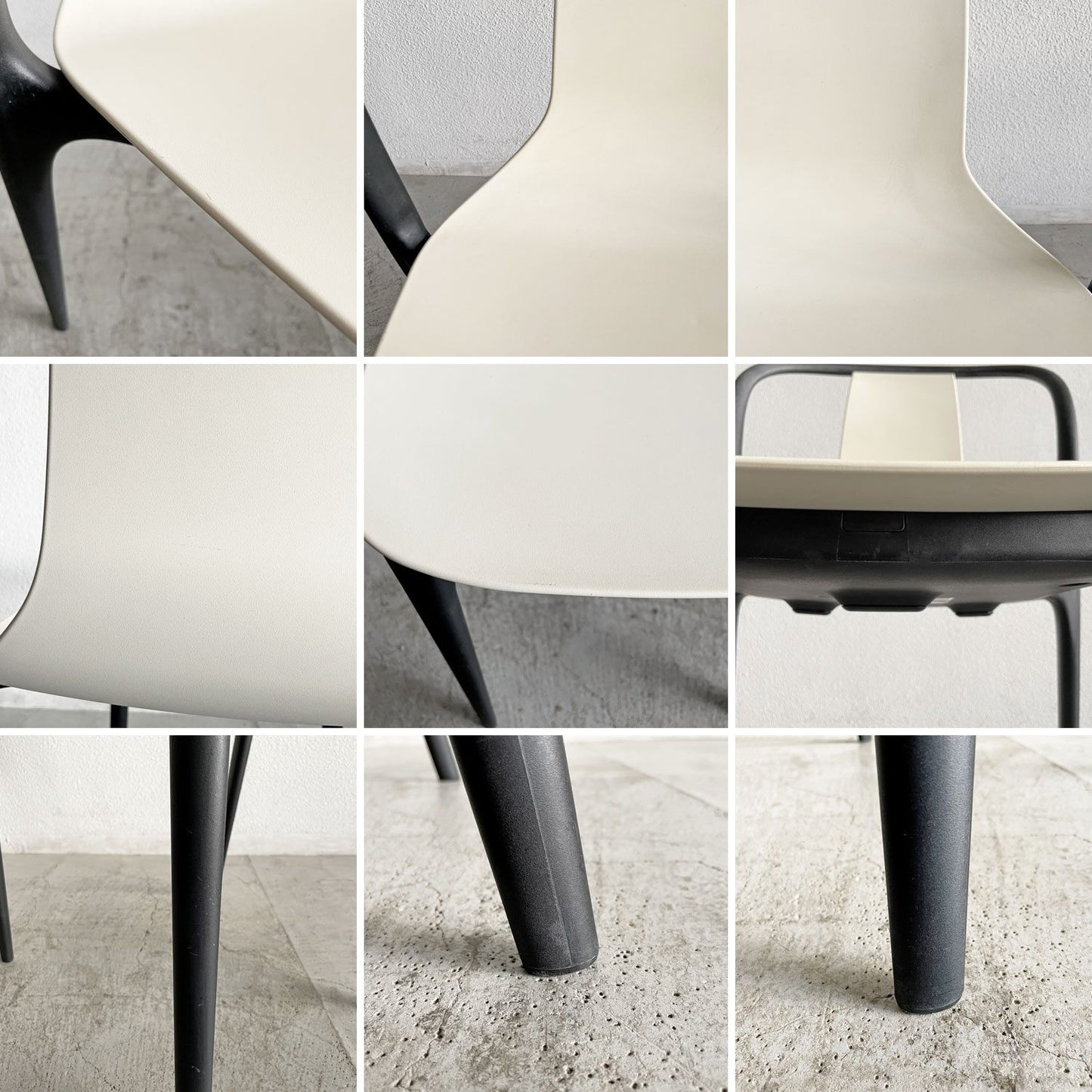 ヴィトラ Vitra ベルヴィルチェア Belleville Chair ダイニングチェア スタッキングチェア クリーム ロナン & エルワン・ブルレック A 〓