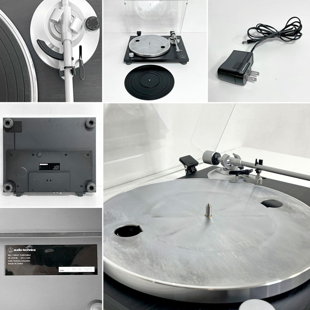 オーディオテクニカ audio-technica レコードプレーヤー AT-LPW30 ベルトドライブ ターンテーブル ブラック ウッド ●