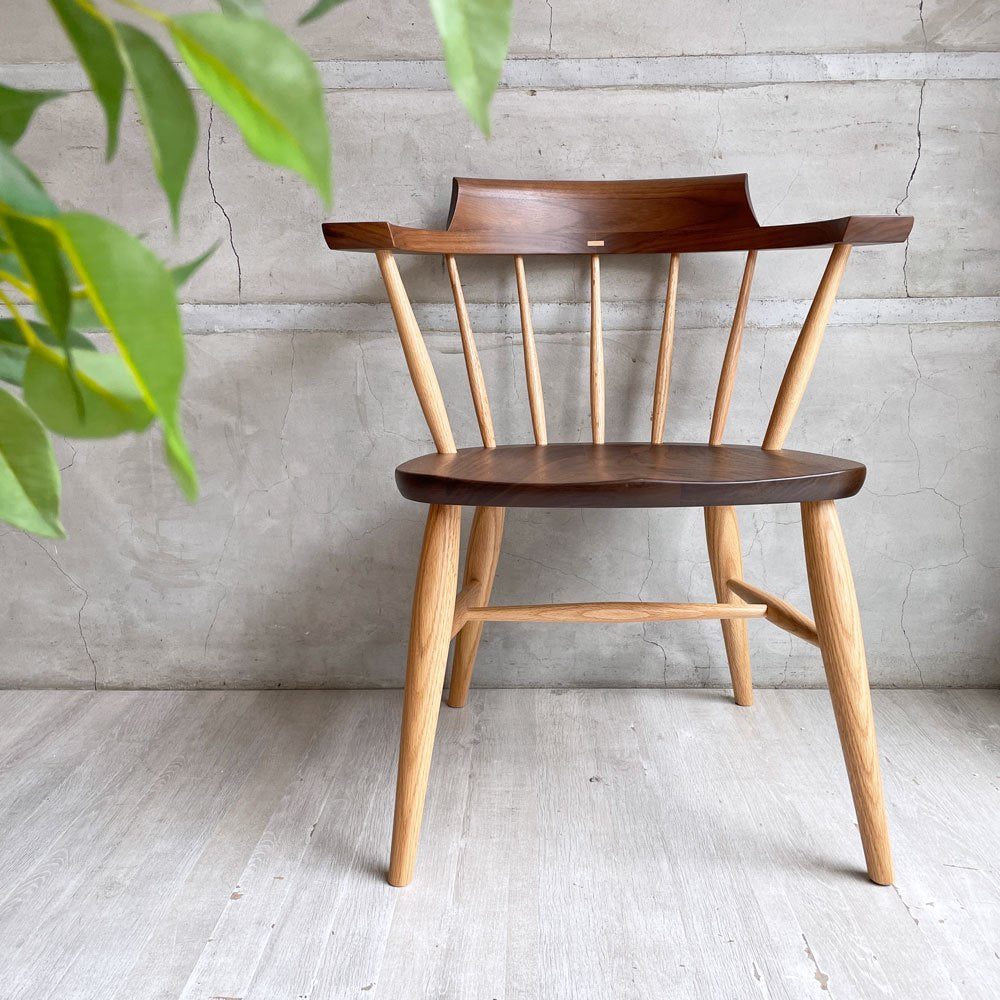 柏木工 KASHIWA KURA WINDSOR キャプテンチェア ダイニングチェア SC3K オーク×ウォールナット セミオーダー 定価¥56,100- ♪