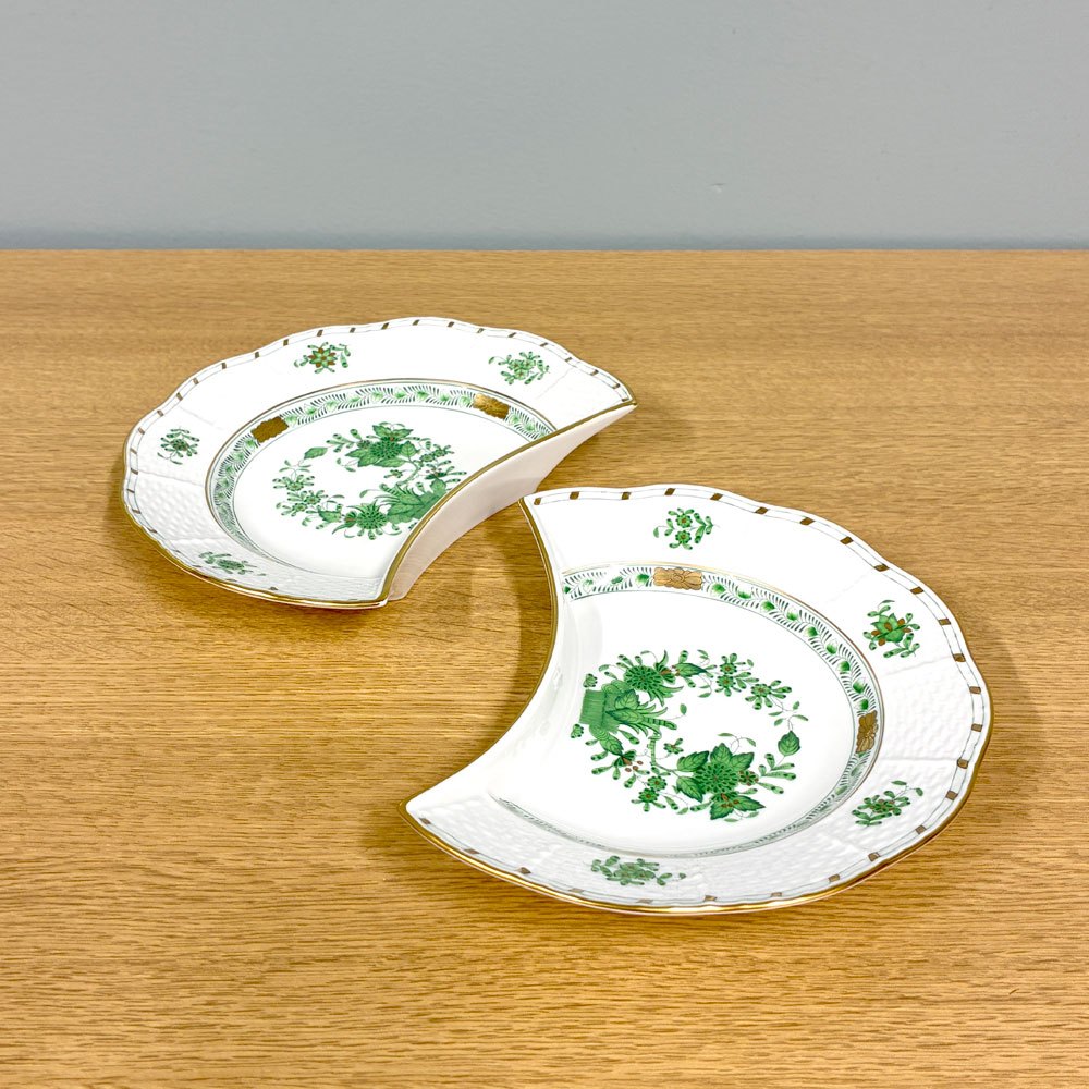 ヘレンド HEREND インドの華 三日月型プレート クレセントディッシュ