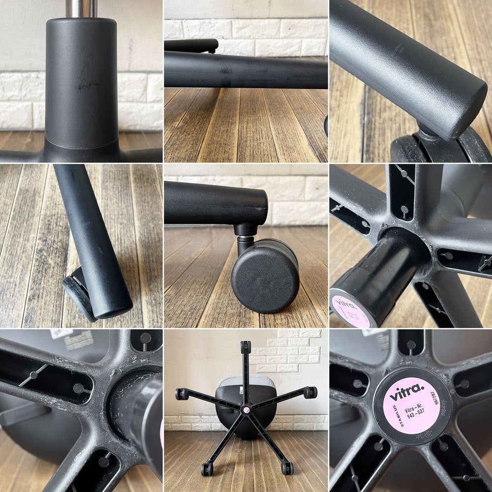 ヴィトラ vitra ルーキー Rookie デスクチェア キャスターチェア ライトグレーファブリック ×ディープブラック 高さ調整可 コンスタンチン・グルチッチ 定価¥78,100- ◎