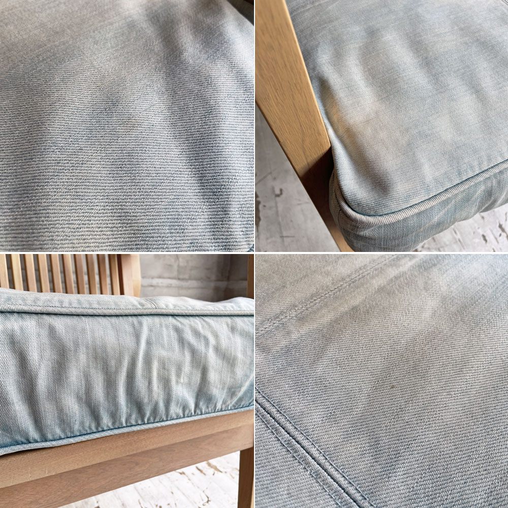 ダブルティー WTW アペルト チェア APERTO CHAIR NT アームチェア ラウンジチェア 1Pソファ アッシュ材 デニム地 西海岸 ウエストコースト ♪
