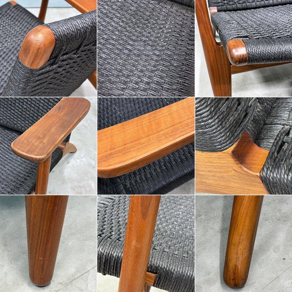 カールハンセン&サン Carl Hansen & Son CH25 イージーチェア ラウンジチェア ウォールナット材 ブラックペーパーコード ハンス・J・ウェグナー デンマーク 北欧家具 ◎