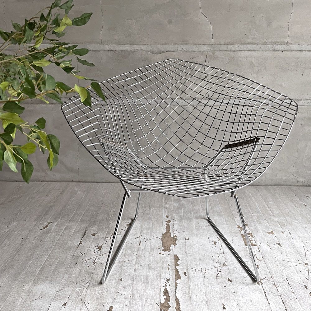 ノル Knoll ビンテージ ダイヤモンドチェア Diamond Chair ハリー・ベルトイア Harry Bertoia クロームフレーム ミッドセンチュリー ♪