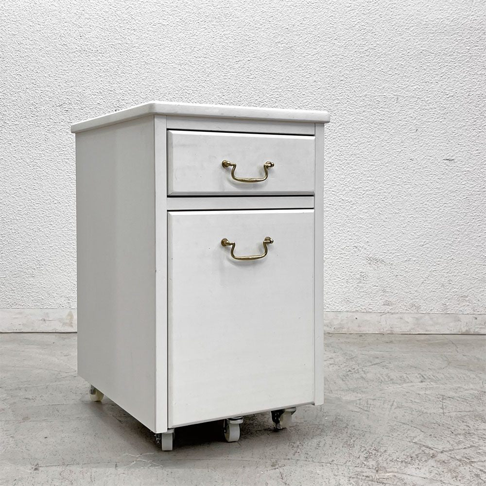 モモ ナチュラル パイン無垢材 ホワイト デスク ドレッサー 引き出し