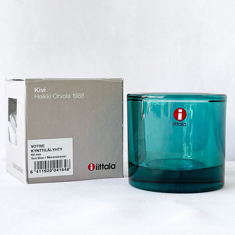 イッタラ iittala マリメッコ marimekko キビ kivi キャンドルホルダー シーブルー 60mm フィンランド 北欧雑貨 ◇