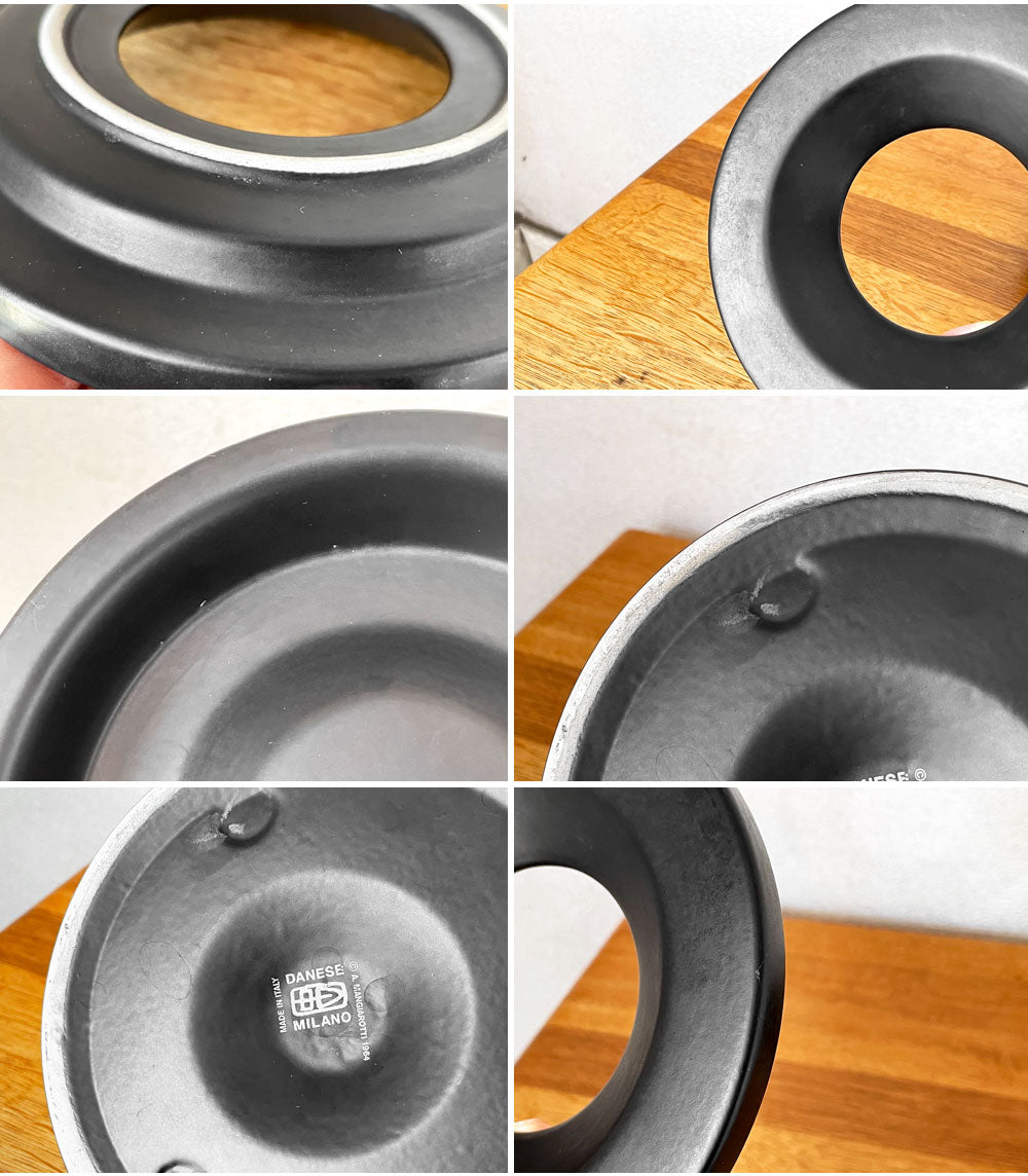 ダネーゼ DANESE バルバドス Barbados アシュトレイ 灰皿 Sサイズ Φ15cm ブラック アンジェロ・マンジャロッティ イタリア 定価¥20,900-◎