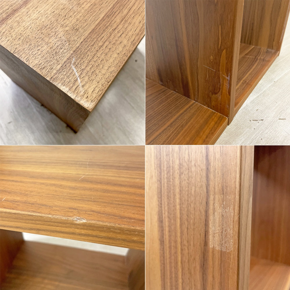 無印良品 MUJI スタッキングシェルフ 5段2列 シンプルモダン オープンシェルフ グリッド ディスプレイラック ウォールナット材 ●