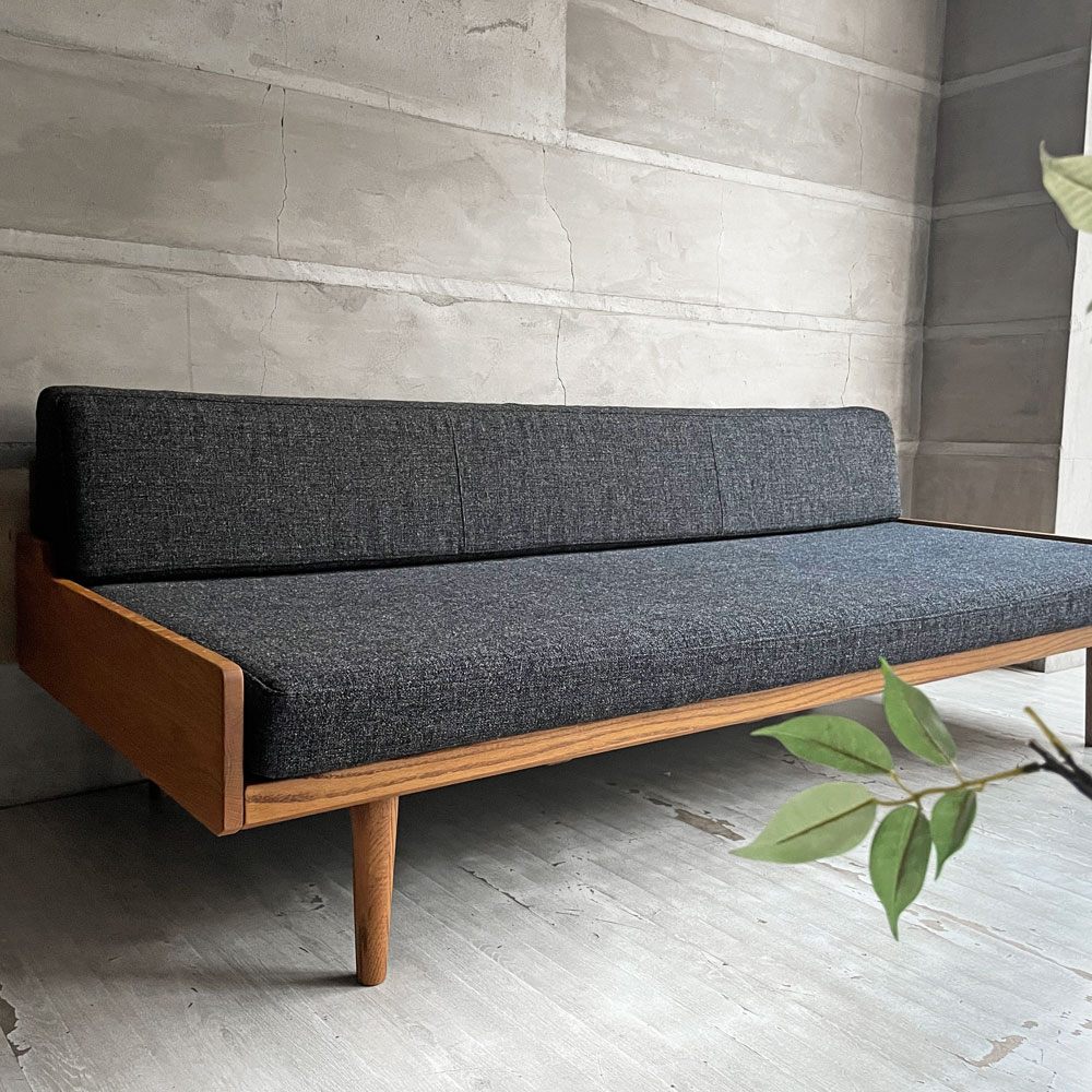 モモナチュラル Momo natural デイソファ DAY SOFA 3Pソファ 3人掛け オーク無垢材フレーム グレー系 カバーリング 北欧スタイル 参考定価154,000円~ ♪