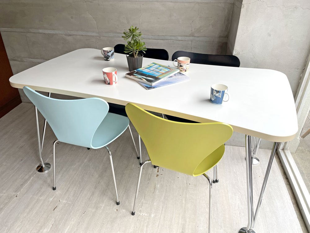 カルテル Kartell マックステーブル MAX TABLE ホワイト ミーティングテーブル 固定脚 フェルーチョ・ラヴィアーニ 定価¥197,500- ♪