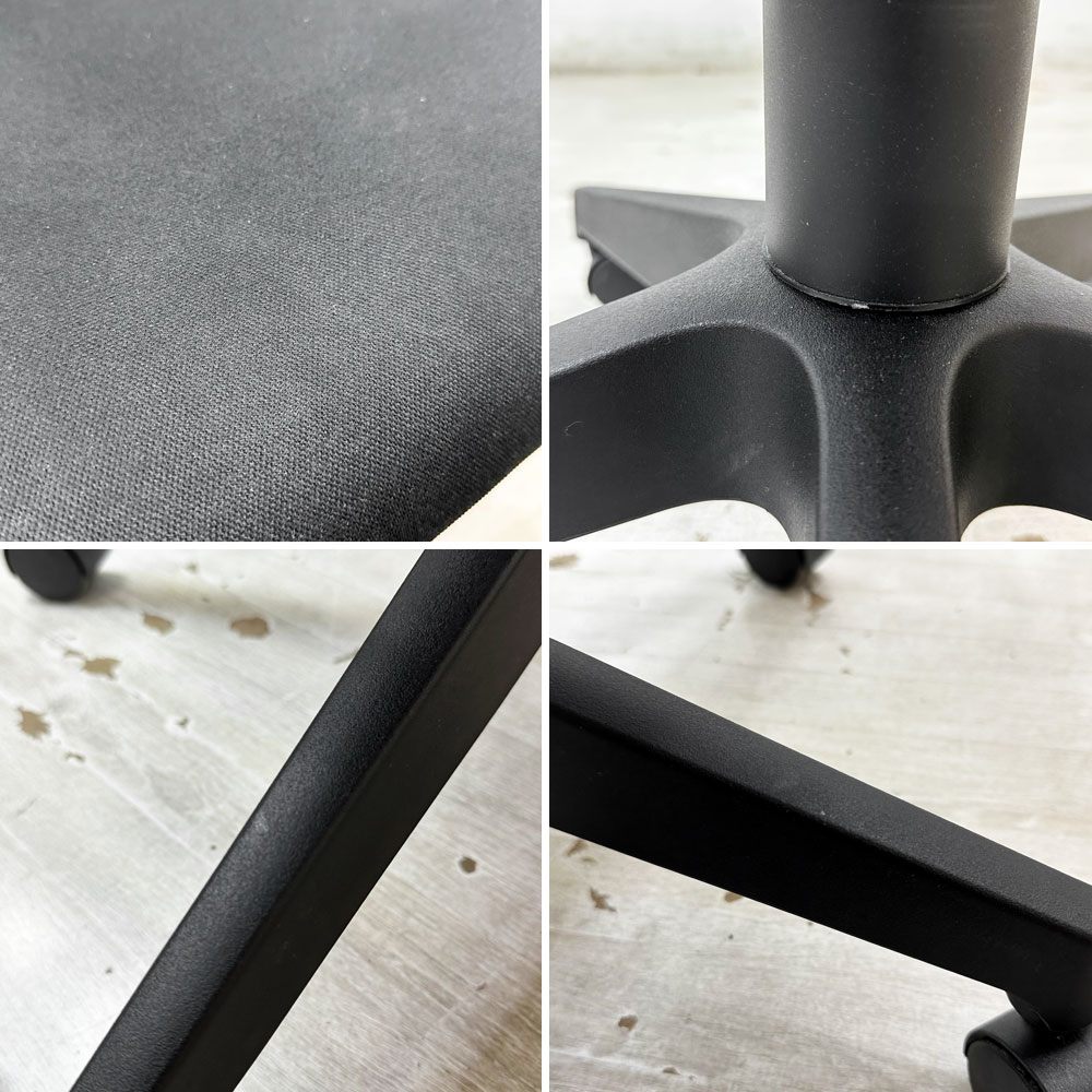 無印良品 MUJI ワーキングアームチェア 背メッシュ デスクチェア オフィスチェア 学習椅子 キャスター ブラック ●