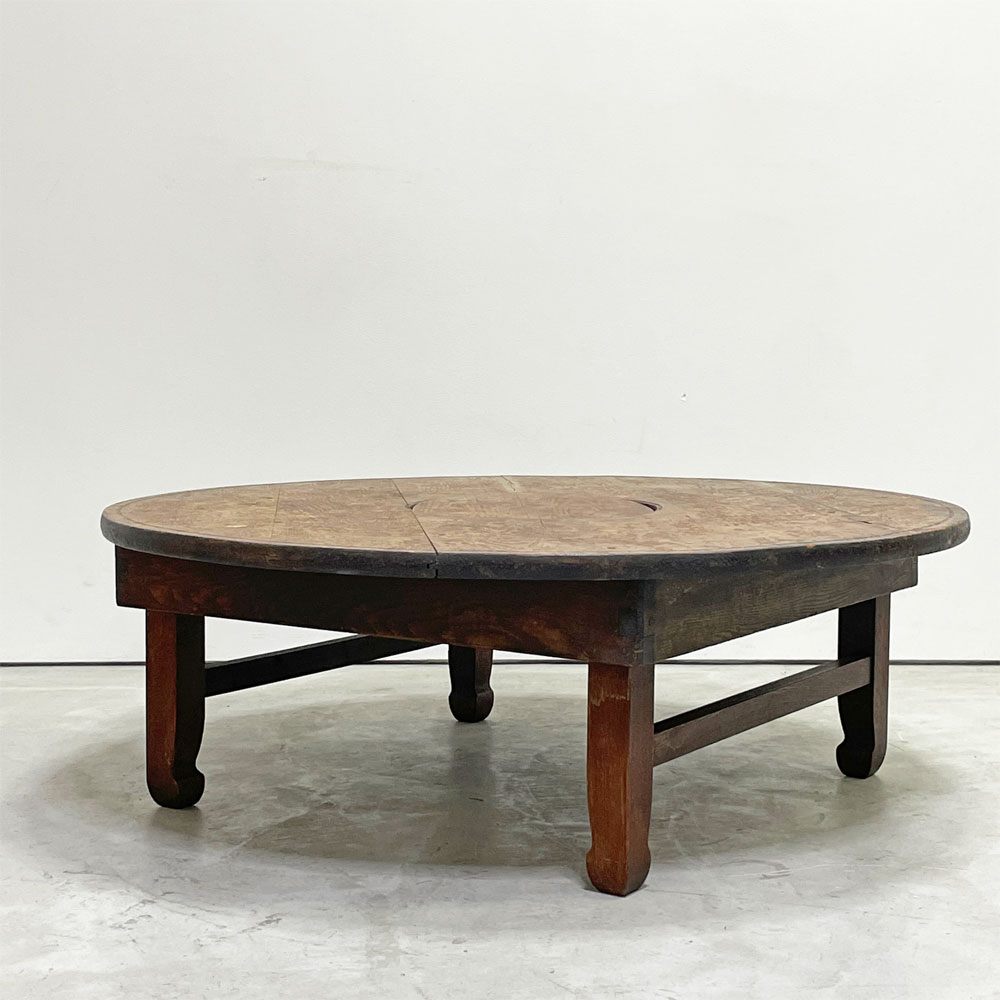 ジャパンビンテージ Japan Vintage 古い木味のちゃぶ台 丸型