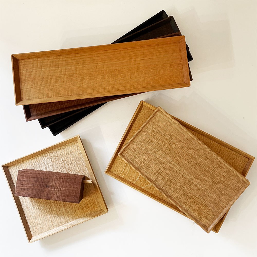 富井貴志 シカクル shikakuru 四方皿 20×20cm ナラ材 角皿 スクエアプレート 木工 現代作家 定価¥10,500- B ◎