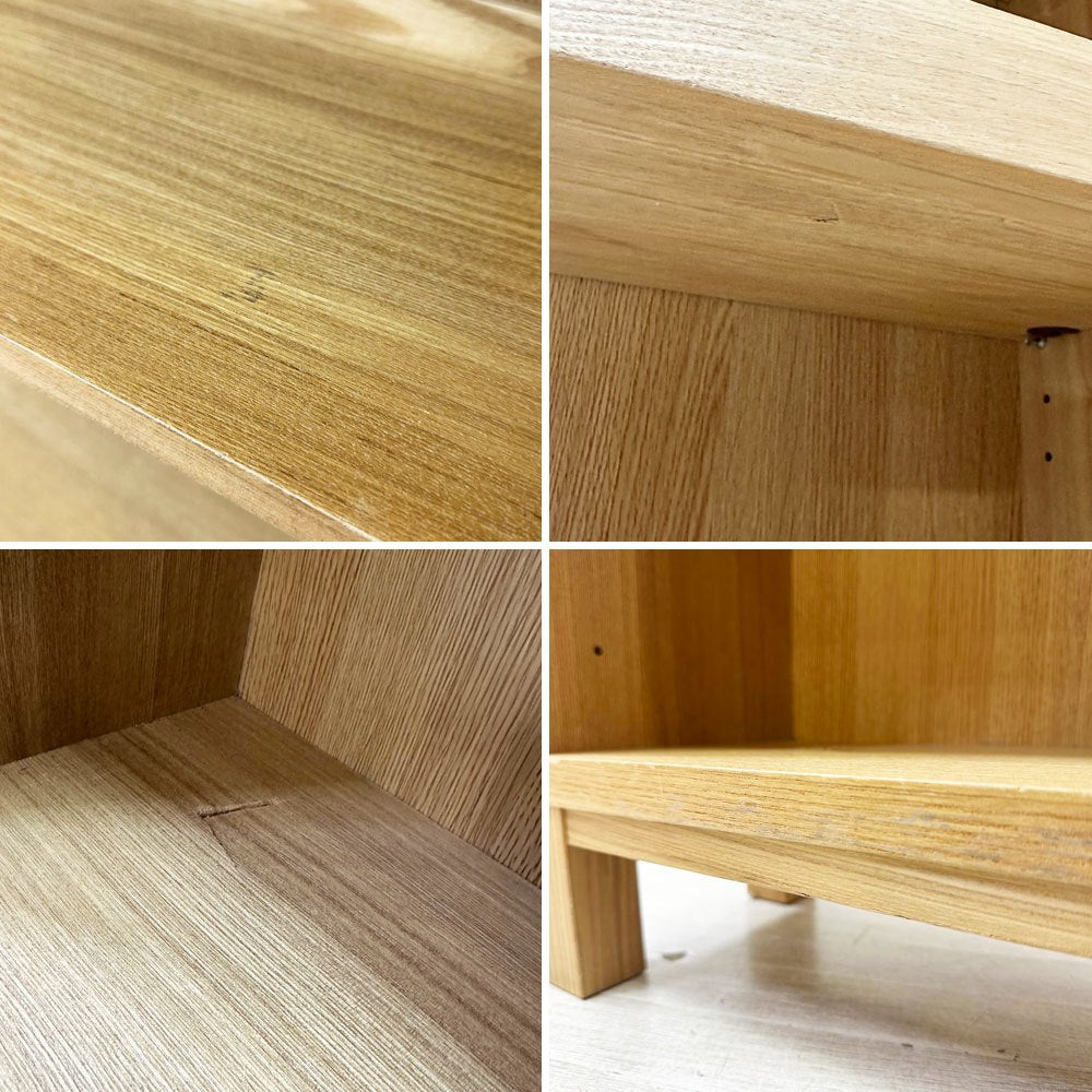 無印良品 MUJI オーク材 薄型ラック ワイド大 W80×D21×H175.5cm 6段 本棚 ブックシェルフ ●