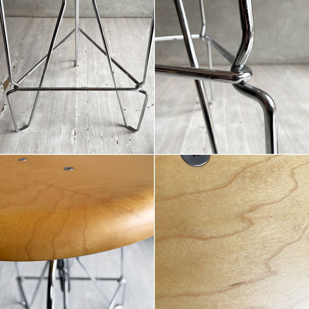 ハーマンミラー Herman Miller シックススツール Six Stool covey model ジェフ・コーヴィ Jeff Covey メープル材 スチールロッド 回転昇降 ミニマル 美品 ♪
