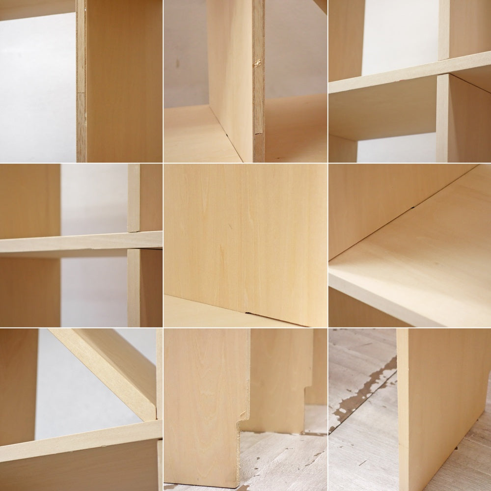 マルゲリータ margherita シェルフ シナ材 壁一面の本棚 縦7コマ横5コマ 奥行25cm オープンシェルフ 書棚 ●