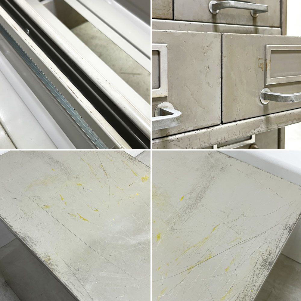 くろがね工作所 ART METAL WORKS Kurogane スチールチェスト カードキャビネット 図書カード 2列 5段 10ドロワー ビンテージ Vintage インダストリアル 工業系 鍵欠品 ●