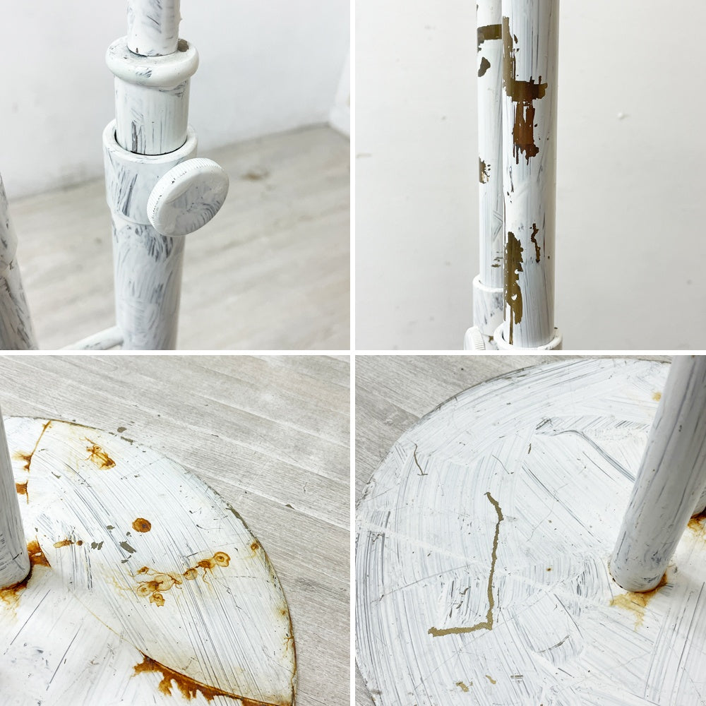 ビンテージスタイル クラシカルデザイン ペインテッドダブルスロープ ハンガーラック 真鍮色 シャビーシック ●