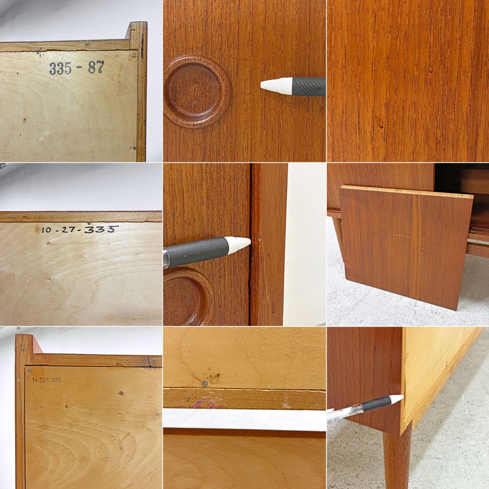 ボーンホルムス・モーベルファブリック Bornholms Mobelfabrik チーク材 ブックシェルフ #335-87 キャビネット デンマーク ヨハネス・ソース Johannes Sorth 1965年 ビンテージ ●