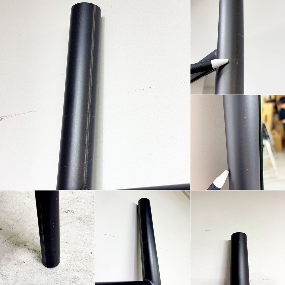 モダンデザイン Modern design スチールフレーム 大型ミラー 立て掛けタイプ スタンドミラー 姿見 鏡 H220cm 店舗什器 ●