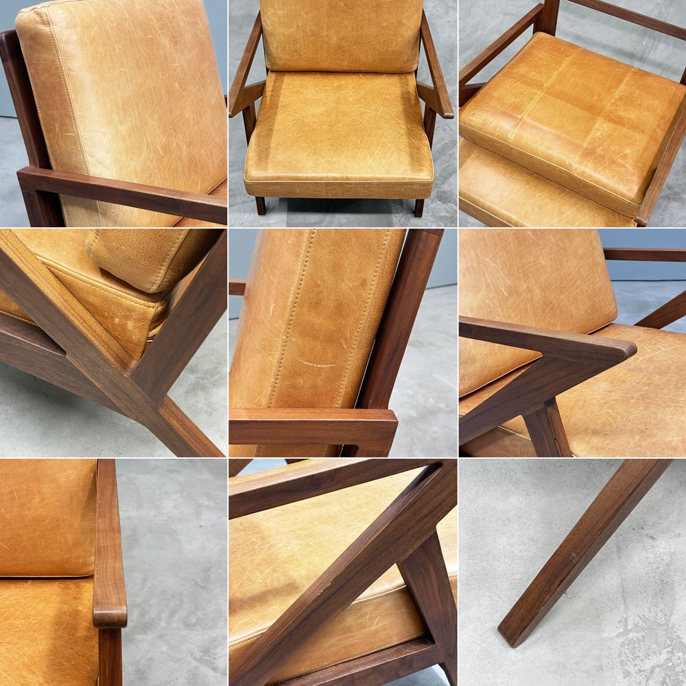 ブランチ BRUNCH SO-0011 オリジナルソファ 1P Aタイプ ウォールナット無垢材フレーム 本革シート 廃番品 ◎