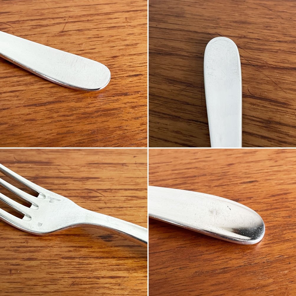 クリストフル CHRISTOFLE ダックス DAX カトラリー ディナースプーン&フォーク ペアセット シルバー フランス ビンテージ ■