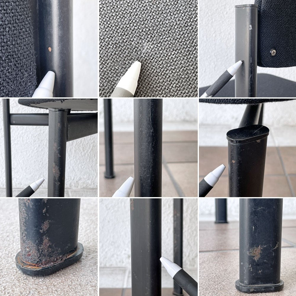 アスコ ASKO キキチェア KIKI CHAIR ダイニングチェア スチール ファブリック ブラック イルマリ・タピオヴァーラ フィンランド 北欧家具 ビンテージ ◇