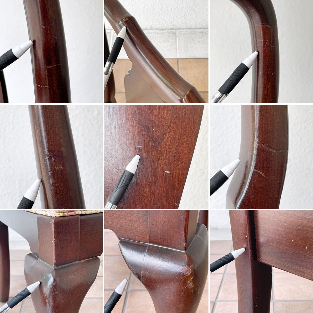イーセンアーレン ETHAN ALLEN ビンテージ Vintage ダイニングチェア 猫脚 クラシカル クイーンアンスタイル 2脚セット ◇