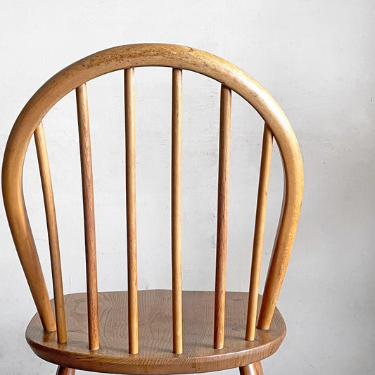 アーコール Ercol フープバックチェア ダイニングチェア スポークバック エルム材 カイトマーク有り 60's UKビンテージ vintage 英国家具 ■