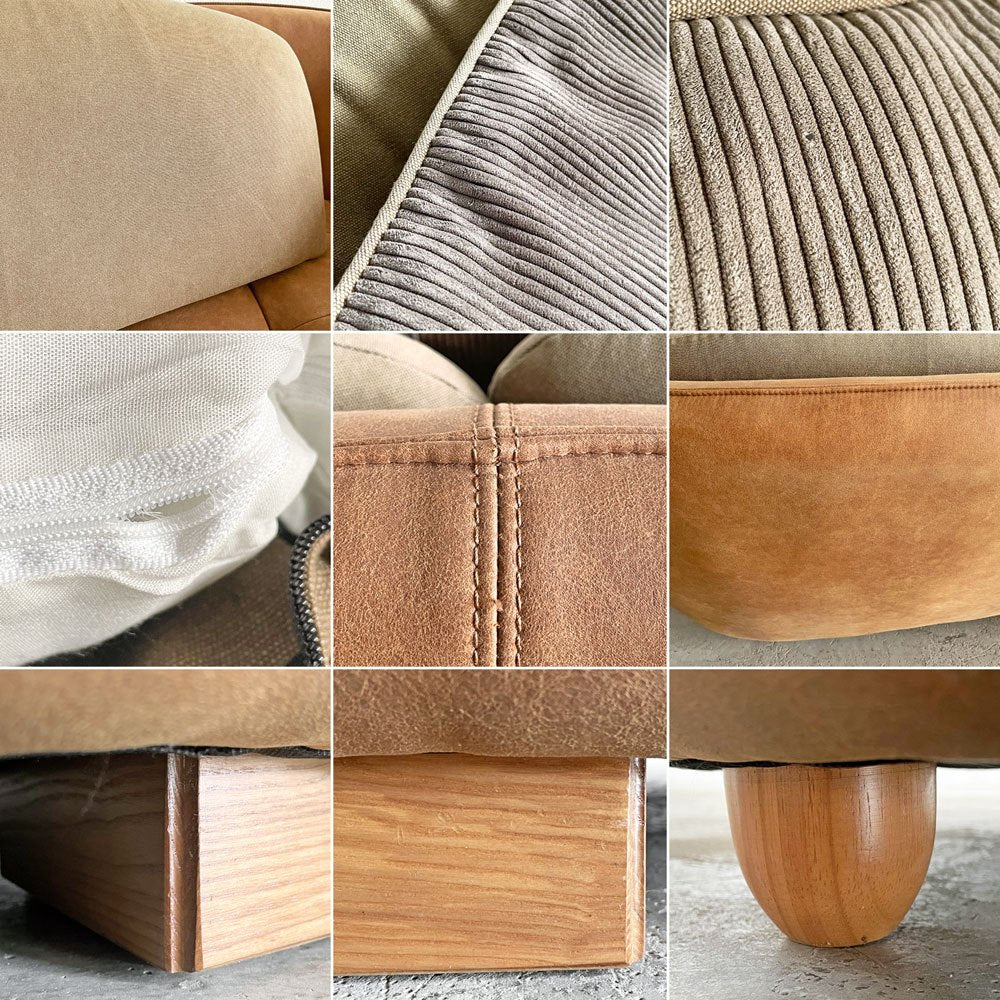 クラッシュゲート CRASH GATE コンフォーム COMFORM オピアム OPIUM 3人掛けソファ W201cm レザーテックス クッション付 定価¥187,000- 〓