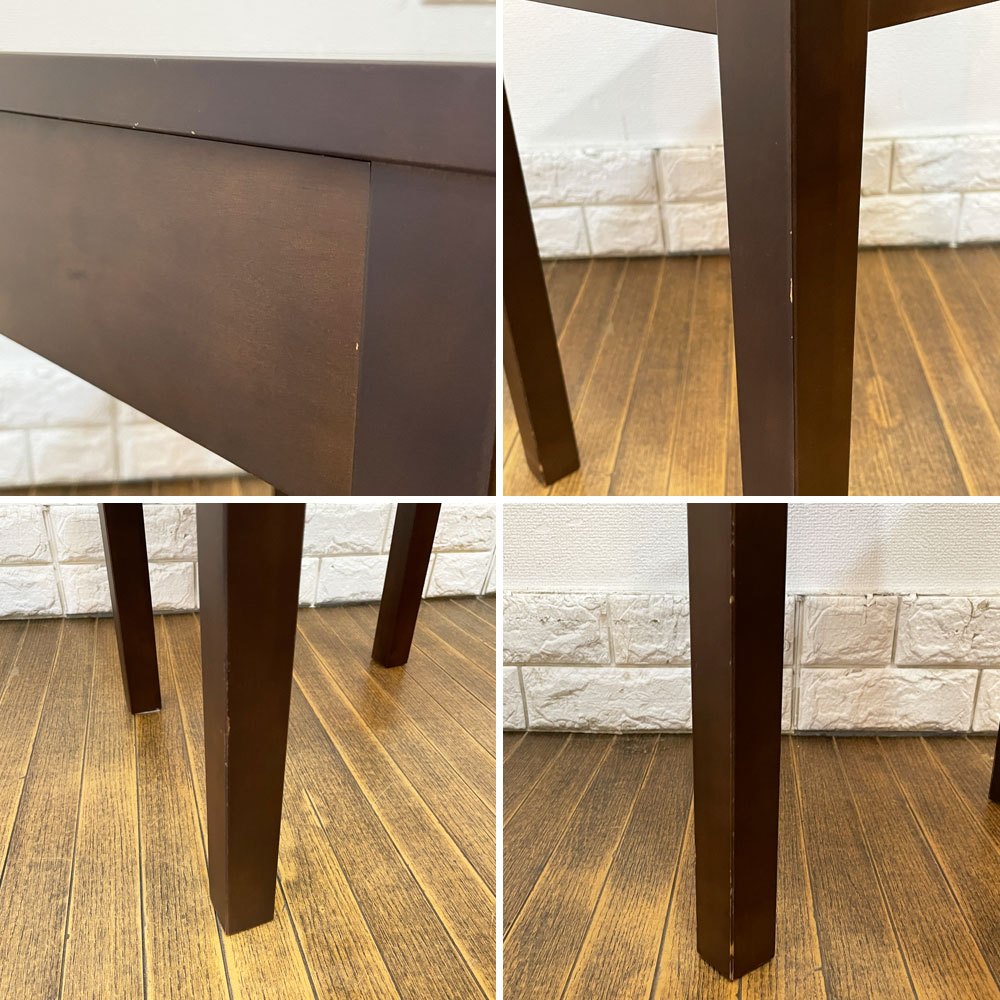 無印良品 MUJI バーチ材 サイドテーブル ナイトテーブル 抽斗一杯 ダークブラウン 廃番 ◎